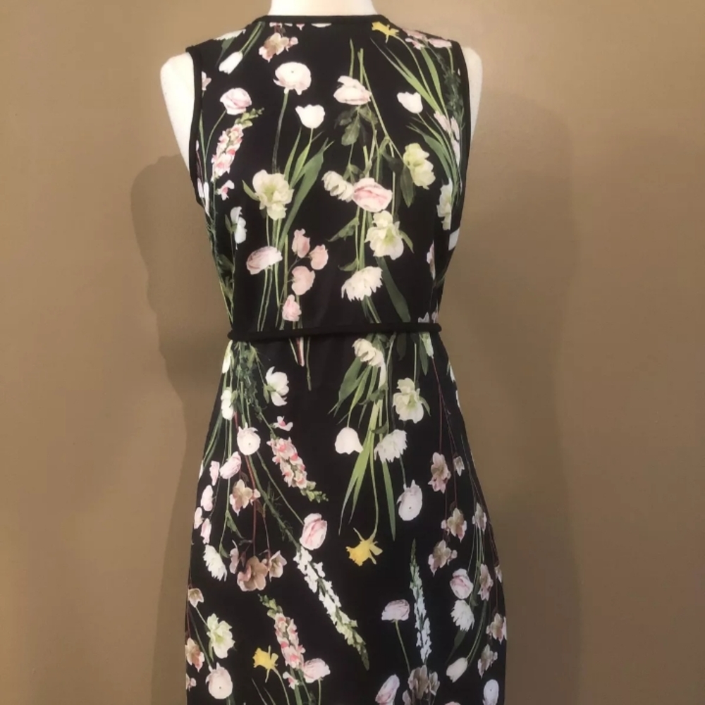 Victoria Beckham  Target English Floral Spring Boquette Black Green Pink Midi